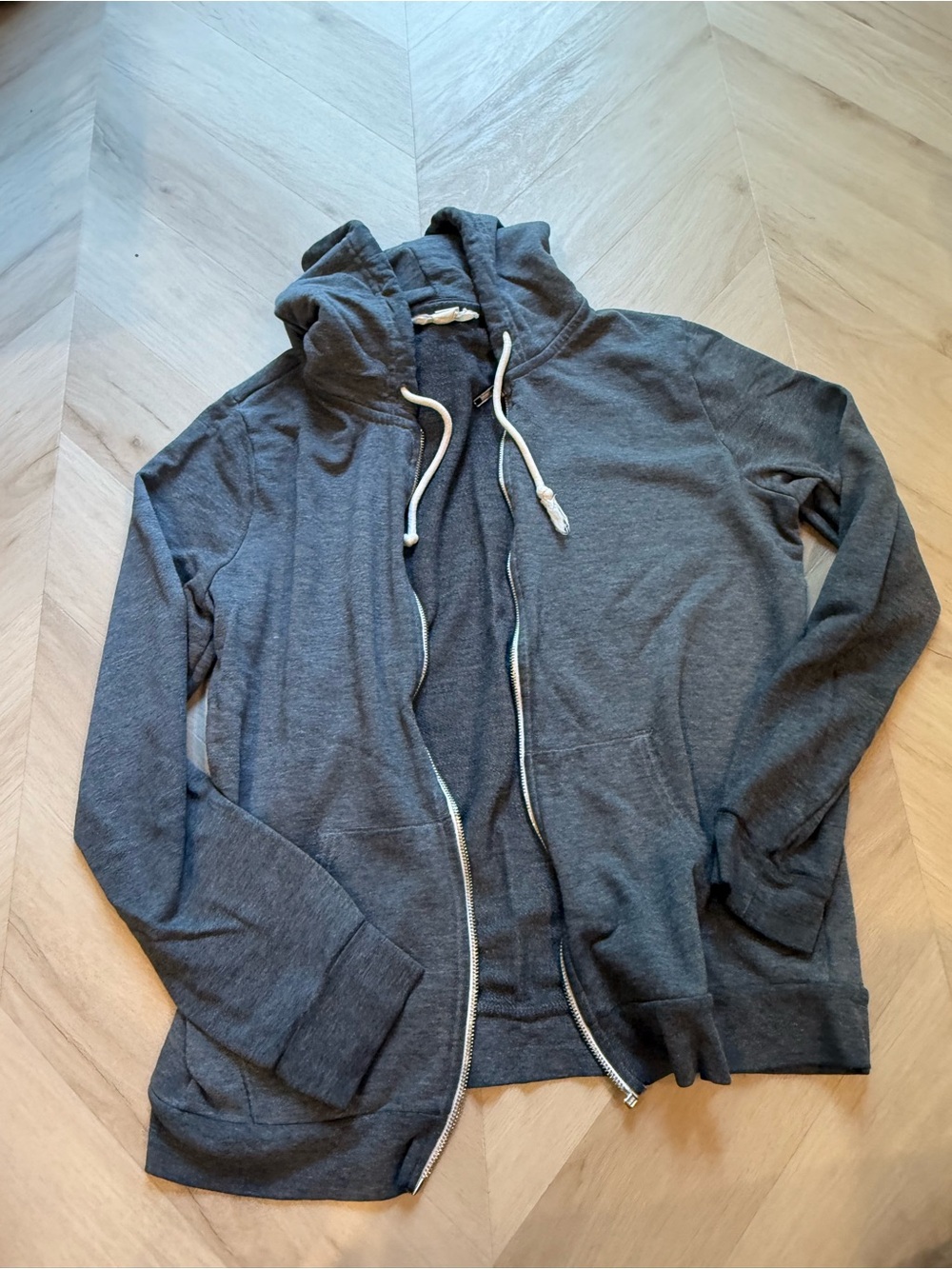 Forever 21 womens Charcoal Zip-Up Hoodie Sweater